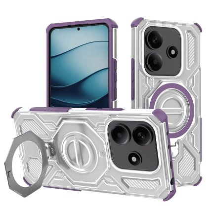 Techsuit Carbon Shield PRO pre Xiaomi Redmi Note 14 5G fialové priehľadné puzdro