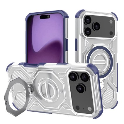 Techsuit Carbon Shield PRO pre iPhone 17 Pro Max modré priehľadné puzdro