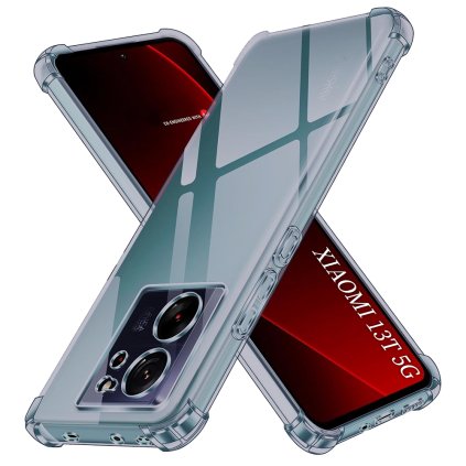 Techsuit Shockproof priehľadné silikónové puzdro Xiaomi 13T 13T Pro dymovo čierne