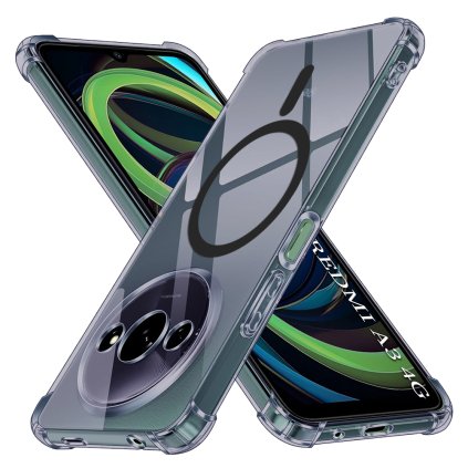 Techsuit Shockproof priehľadné silikónové puzdro MagSafe pre Xiaomi Redmi A3 A3x dymovo čierne