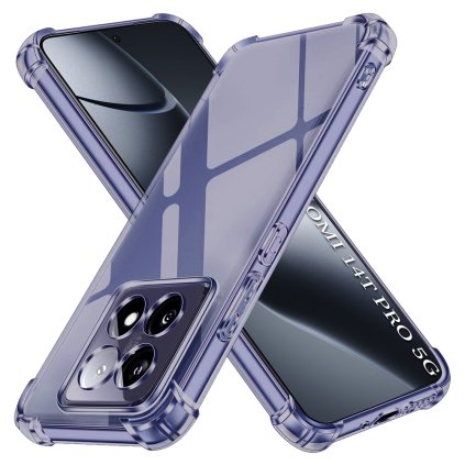 Techsuit Shockproof priehľadné silikónové puzdro Xiaomi 14T Pro dymovo čierne