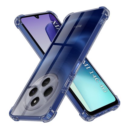 Techsuit Shockproof priehľadné silikónové puzdro Xiaomi Redmi 14C Poco C75 dymovo čierne