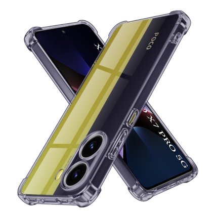 Techsuit Shockproof priehľadné silikónové puzdro Xiaomi Poco X7 Pro dymovo čierne