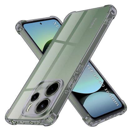Techsuit Shockproof priehľadné silikónové puzdro Xiaomi Redmi Note 14 4G čierny dymový