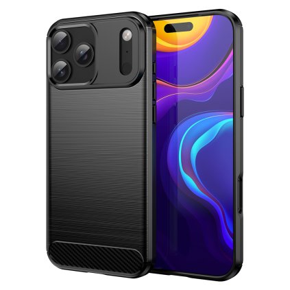 Techsuit Carbon Silikonove puzdro pre iPhone 17 Pro Max cierne