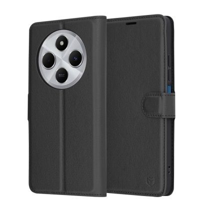 Puzdro Techsuit kožené pre Xiaomi Redmi 14C Poco C75 čierne