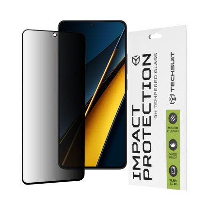Techsuit 111D sklo súkromia celoplošné Xiaomi Poco X6 Pro čierna