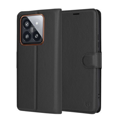 Techsuit Kožené puzdro Xiaomi 14 Pro Čierna