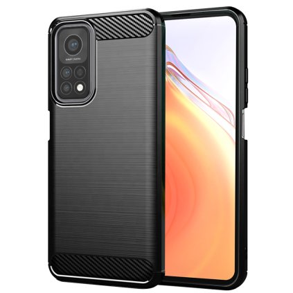 TechSuit Karbón Silikón Puzdro Xiaomi Mi 10T 5G Mi 10T Pro 5G Čierna