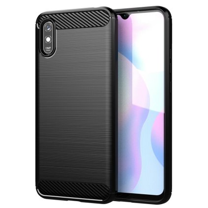 Techsuit Karbón Silikón Puzdro Xiaomi Redmi 9A Redmi 9AT Čierny