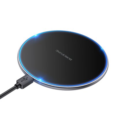 Borofone Wireless Charger Pro BQ3 15W rýchle nabíjanie s káblom Type C čierna