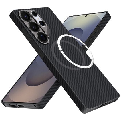 Techsuit aramid fiber magsafe puzdro pre Samsung Galaxy S25 Ultra čierny