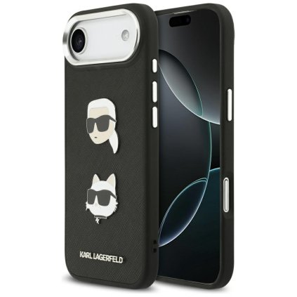 Karl Lagerfeld FW Grained Karl a Choupette Heads Pins a Logo iPhone 17 Air čierna