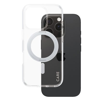 PanzerGlass CARE Feature Silver Kickstand Magsafe iPhone 16 Pro priehľadné puzdro