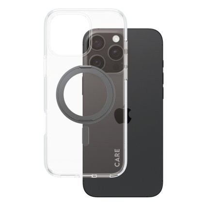 PanzerGlass CARE Black Kickstand Magsafe iPhone 16 Pro Max Priehľadné puzdro