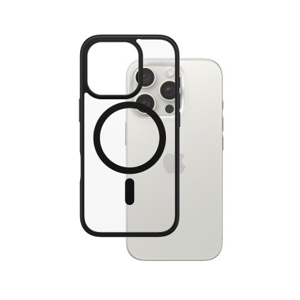PanzerGlass HardCase Black MagSafe Frame Series iPhone 16 Pro priehľadné puzdro