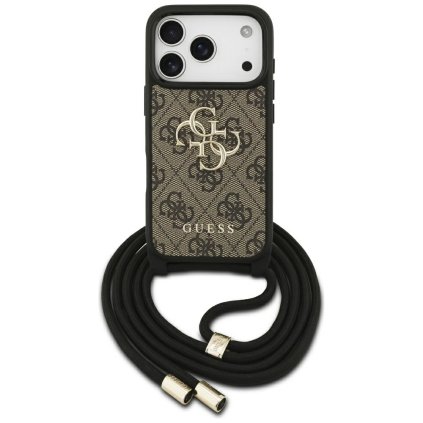 Guess Crossbody Puzdro 4G Big Logo iPhone 17 Pro Hnedá