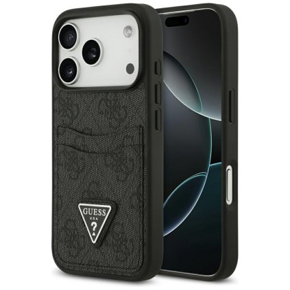 Guess Hardcase 4G Double Card Triangle iPhone 17 Pro čierne puzdro