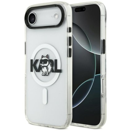 Karl Lagerfeld IML Choupette Sketch Logo MagSafe iPhone 17 Air priehľadné puzdro