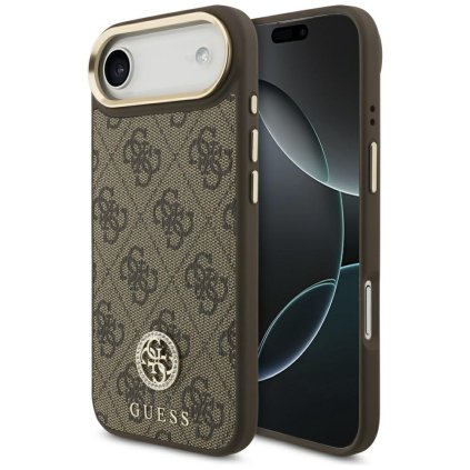 Guess 4G Strass Logo MagSafe pre iPhone 17 Air hnedé puzdro