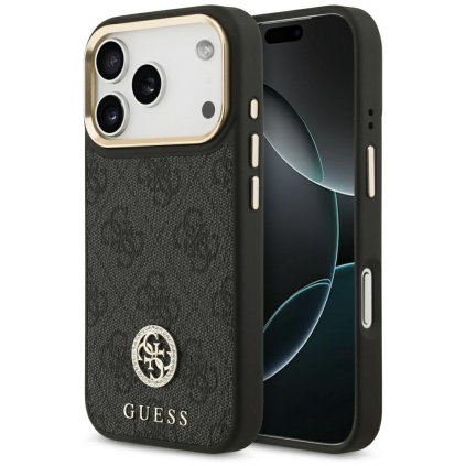 Guess Hardcase 4G Strass Logo MagSafe iPhone 17 Pro čierny