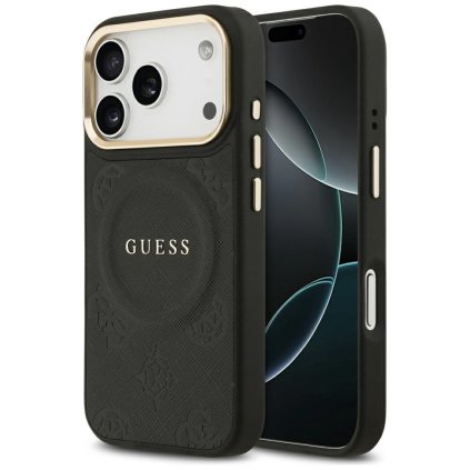 Guess Peony Hot Stamp MagSafe Puzdro iPhone 17 Pro cierne