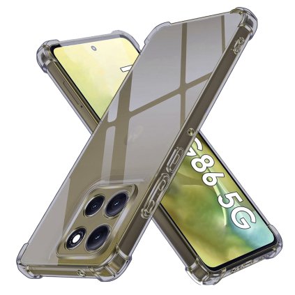 Techsuit Shockproof priehľadné silikónové puzdro Motorola Moto G86 dymovo čierne