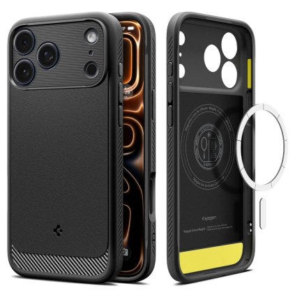 Spigen Rugged Armor MagSafe pre iPhone 17 Pro matné čierne puzdro
