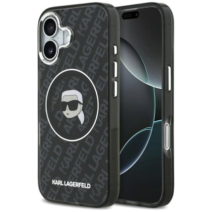 Karl Lagerfeld IML MagSafe iPhone 17 Black Karl's Head