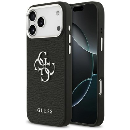 Guess Hardcase 4G Grained Big and Classic Logo iPhone 17 Pro cierne puzdro