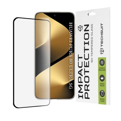 Ochranné sklo Techsuit 111D 3D zakrivené pre Huawei Pura 80 Ultra čierne