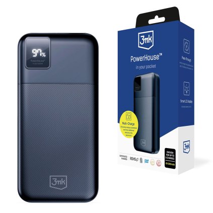 3mk Power Bank PowerHouse 2x USB A 1x USB C 20000mAh 22.5W čierna