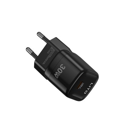 Lito Wall Charger LC11 Type C výstup PD30W GaN ochrana EU zástrčka čierna
