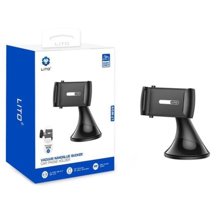 Lito držiak na auto Nano Glue Sucker LT-W09 na palubnú dosku čelné sklo sivý
