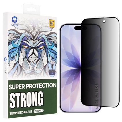 Lito D+ Max Strong Privacy pre iPhone 17 iPhone 16 Pro čierne puzdro