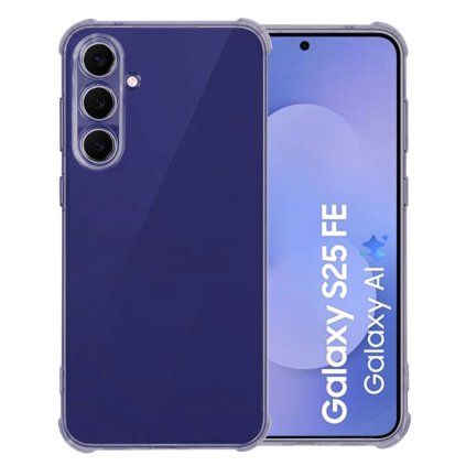 Techsuit Shockproof priehľadné silikónové puzdro Samsung Galaxy S25 FE dymovo čierna