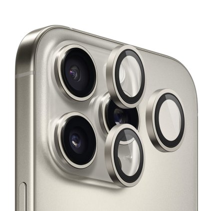 Blueo Original kovový rámček na ochranu šošovky iPhone 16 Pro Pro Max prírodný titán
