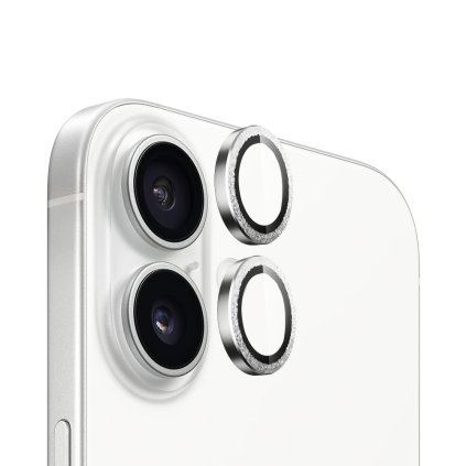 Blueo Original Metal Frame chránič šošovky iPhone 16 iPhone 16 Plus strieborný