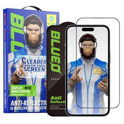 Blueo anti-reflexné HD sklo iPhone 15 Pro čierne