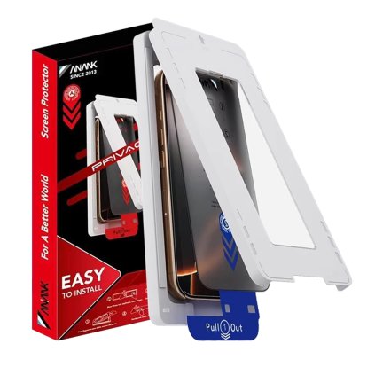 ANANK 2.5D 2X zosilnené ochranné puzdro displeja s inštalačnou sadou iPhone 15 Pro Max čierne