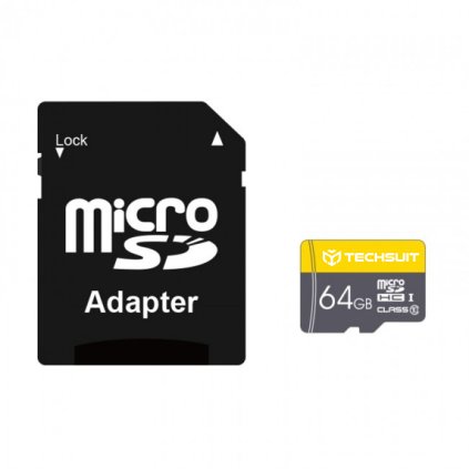 Pamäťová karta Techsuit THCM11 s adaptérom MicroSDHC Class 10 64GB žltá