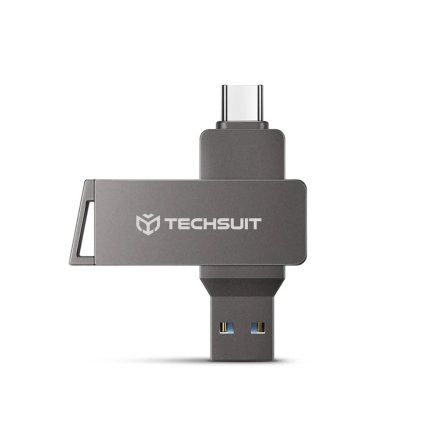 Techsuit Memory Stick THSM19 Dual Interface USB 3.0 Type C 16GB sivá