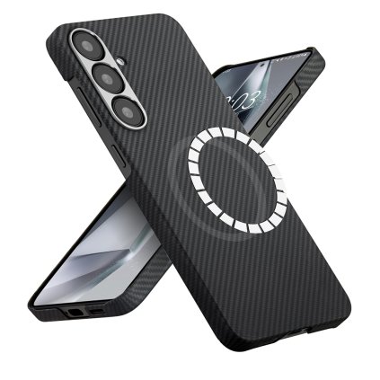 Techsuit Aramid Fiber MagSafe pre Samsung Galaxy S25 čierny