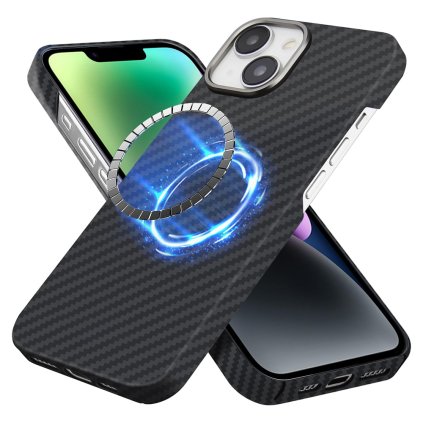Techsuit Aramid Fiber MagSafe pre iPhone 14 čierny