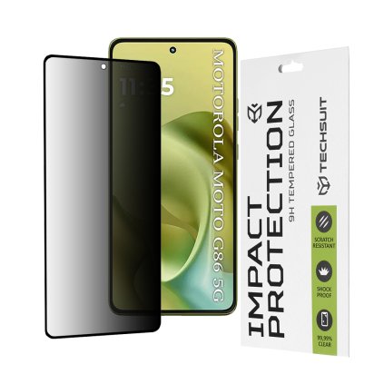 Ochranné sklo Techsuit 111D Privacy Full Glue pre Motorola Moto G86 čierne