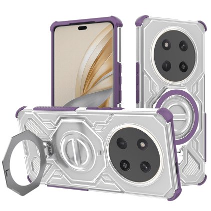 Techsuit Carbon Shield PRO Honor Magic7 Lite X9c Fialové Priehľadné Puzdro