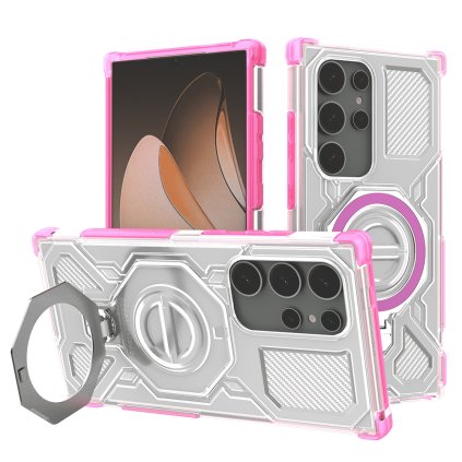 Techsuit Carbon Shield PRO puzdro pre Samsung Galaxy S24 Ultra ružová priehľadná