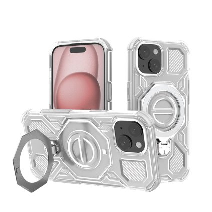 Techsuit Carbon Shield PRO iPhone 15 biele priehľadné puzdro