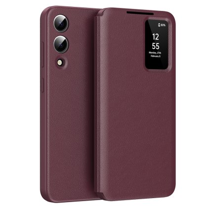 Techsuit SmartView Series pre Samsung Galaxy S25 Edge červené puzdro