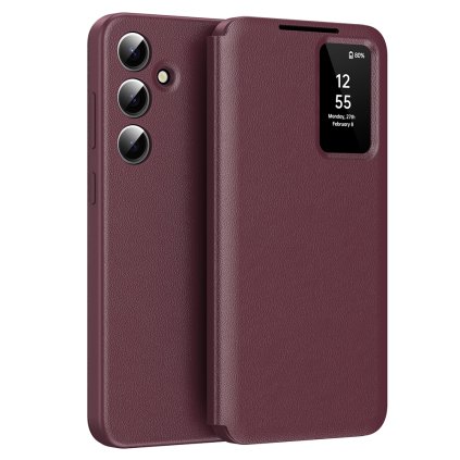 Techsuit SmartView Series pre Samsung Galaxy S24 FE červené puzdro